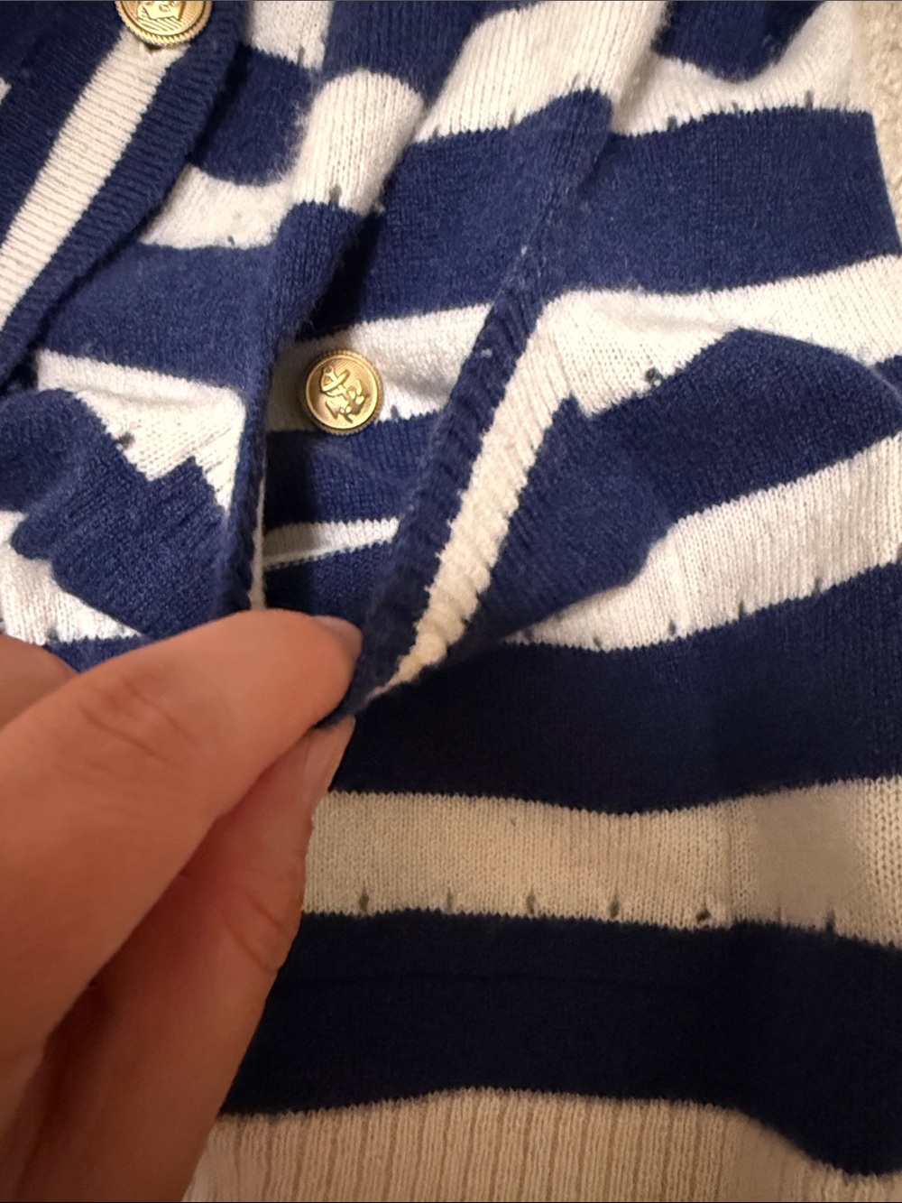 J. Crew Cashmere Cardigan Sweater In Sailor Stripe For Women Size XS - Picture 11 of 14